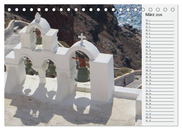 Produktbild: SANTORINI - Idyll auf dem Vulkan (Tischkalender 2026 DIN A5 quer), CALVENDO Monatskalender
