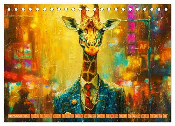 Produktbild: GIRAFFEN - Modern Art (Tischkalender 2026 DIN A5 quer), CALVENDO Monatskalender
