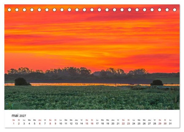 Produktbild: Couchers de soleil magiques &ndash; Jeux de lumi&egrave;re entre ciel et terre (Calendrier de bureau 2027 DIN A5 vertical), CALVENDO calendrier mensuel