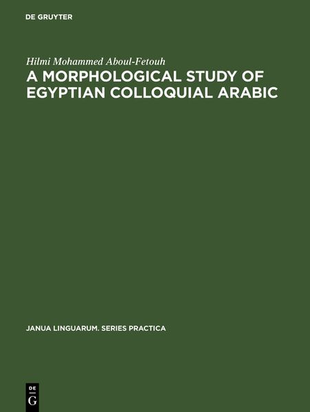Produktbild: A morphological study of Egyptian colloquial Arabic