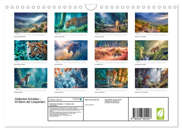 Produktbild: Gefleckte Schatten - Im Bann der Leoparden (Wandkalender 2027 DIN A4 quer), CALVENDO Monatskalender