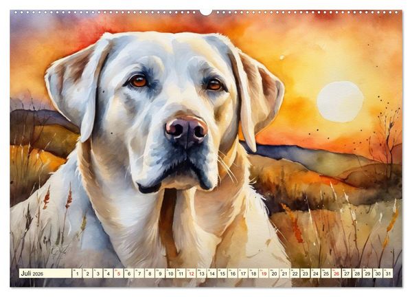 Produktbild: Voller Kraft und Energie - Labrador-Retriever (Wandkalender 2026 DIN A2 quer), CALVENDO Monatskalender