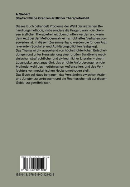 Produktbild: Strafrechtliche Grenzen &auml;rztlicher Therapiefreiheit