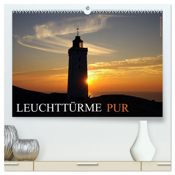 Leuchttürme PUR (hochwertiger Premium Wandkalender 2026 DIN A2 quer), Kunstdruck in Hochglanz