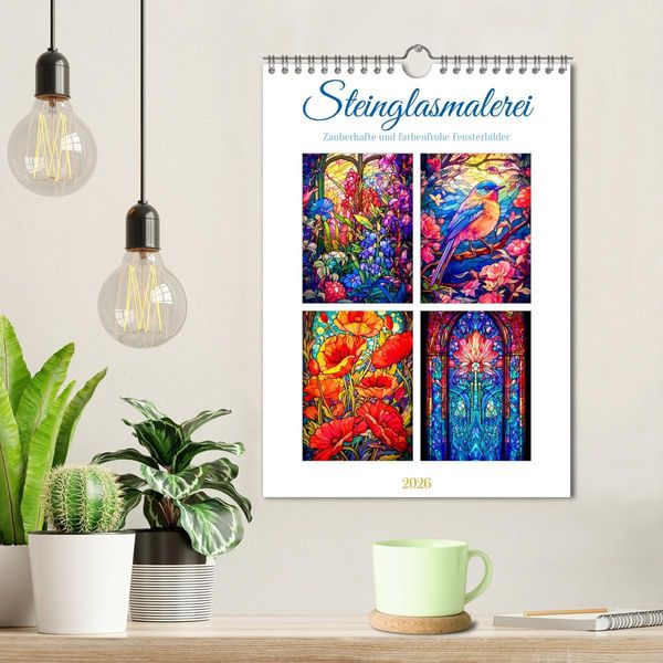 Produktbild: Steinglasmalerei (Wandkalender 2026 DIN A4 hoch), CALVENDO Monatskalender