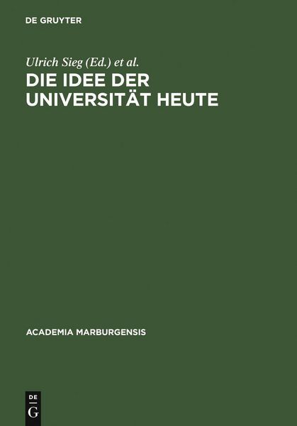 Produktbild: Die Idee der Universit&auml;t heute