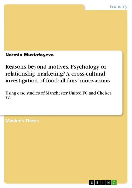 Produktbild: Reasons beyond motives. Psychology or relationship marketing? A cross-cultural investigation of football fans' motivations