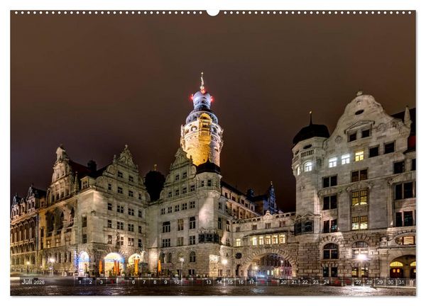 Produktbild: Nachts in Leipzig (Wandkalender 2026 DIN A2 quer), CALVENDO Monatskalender