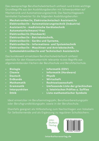 Produktbild: Interkultura Berufschulw&ouml;rterbuch Mechatronik und Automatisierungstechnik - Teil 2