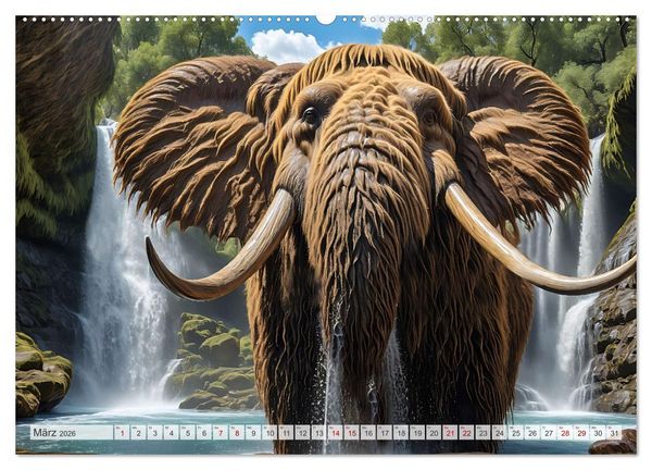 Produktbild: Im urzeitlichen Reich des Mammuts (hochwertiger Premium Wandkalender 2026 DIN A2 quer), Kunstdruck in Hochglanz