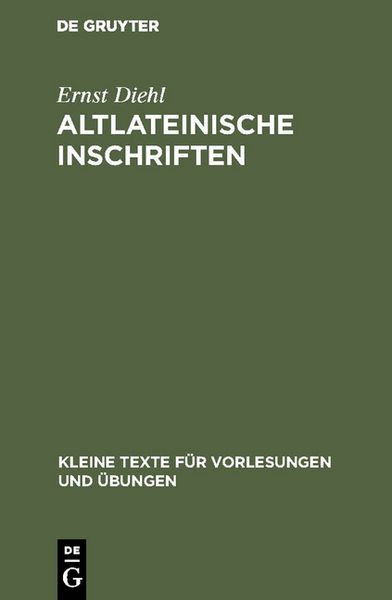 Produktbild: Altlateinische Inschriften