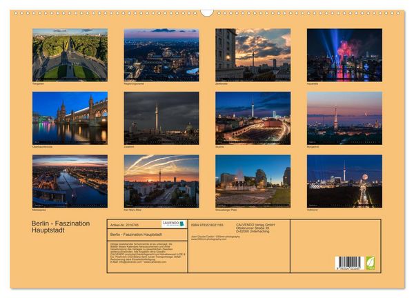 Produktbild: Berlin - Faszination Hauptstadt (Wandkalender 2026 DIN A2 quer), CALVENDO Monatskalender
