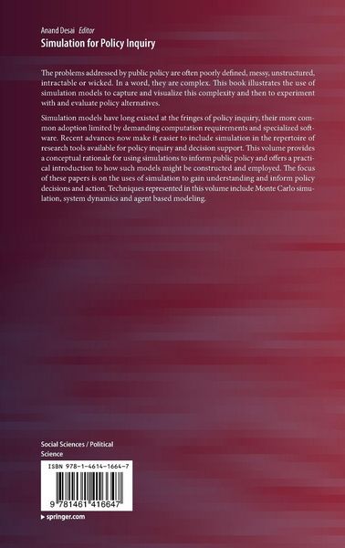 Produktbild: Simulation for Policy Inquiry
