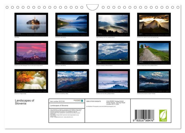 Produktbild: Landscapes of Slovenia (Wall Calendar 2026 DIN A4 landscape), CALVENDO 12 Month Wall Calendar