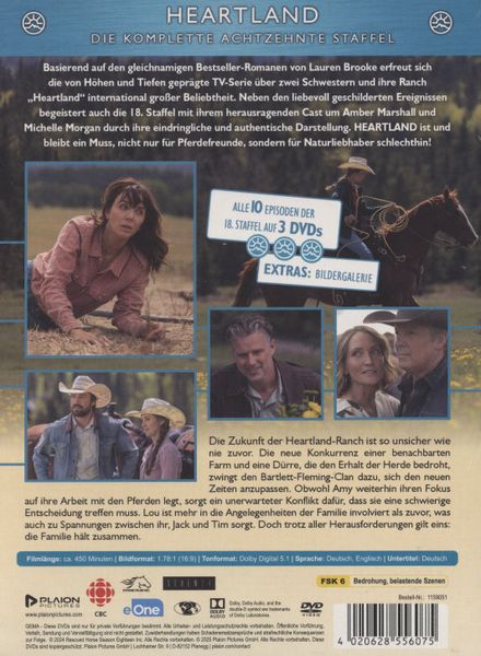 Produktbild: Heartland: Paradies f&uuml;r Pferde - Staffel 18 [3 DVDs]