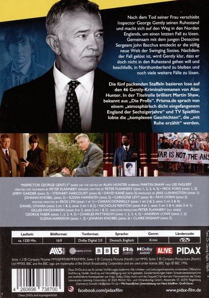 Produktbild: George Gently - Der Unbestechliche, Box 1 (Staffel 1 - 5 - Remastered Edition) / Die ersten 15 Folgen der Kultkrimiserie (Pidax Serien-Klassiker) [8 DVDs]