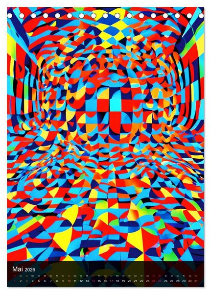 Produktbild: OP Art Nichts f&uuml;r schwache Augen (Tischkalender 2026 DIN A5 hoch), CALVENDO Monatskalender