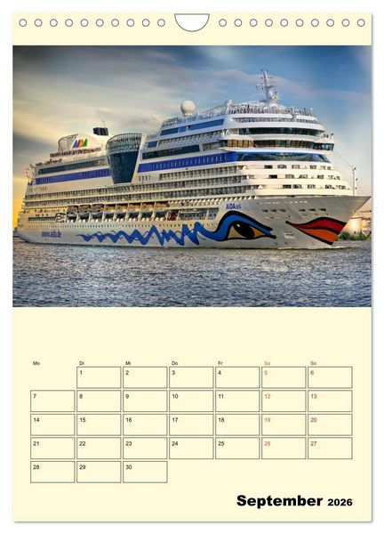 Produktbild: Kreuzfahrtschiffe - die Welt ist dein Ziel (Wandkalender 2026 DIN A4 hoch), CALVENDO Monatskalender