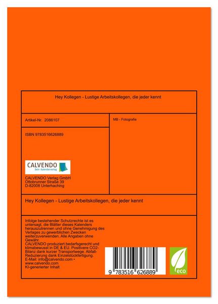 Produktbild: Hey Kollegen - Lustige Arbeitskollegen, die jeder kennt (Tischkalender 2026 DIN A5 hoch), CALVENDO Monatskalender