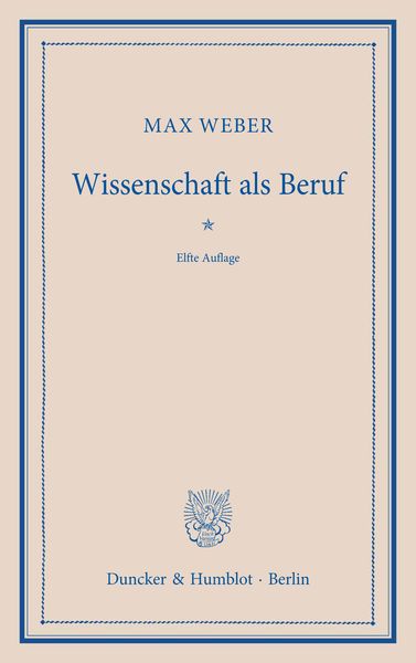 Produktbild: Wissenschaft als Beruf.