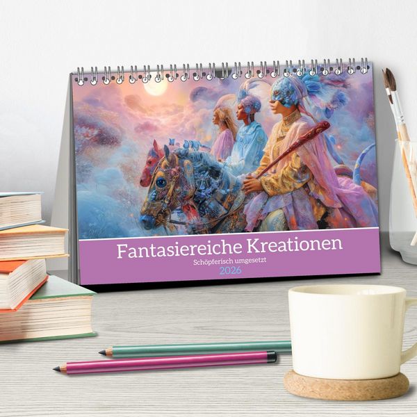 Produktbild: Fantasiereiche Kreationen - Sch&ouml;pferisch umgesetzt (Tischkalender 2026 DIN A5 quer), CALVENDO Monatskalender