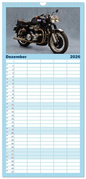 Produktbild: Familienplaner 2026 - Deutsche Motorrad Oldtimer mit 5 Spalten (Wandkalender, 21 x 45 cm) CALVENDO