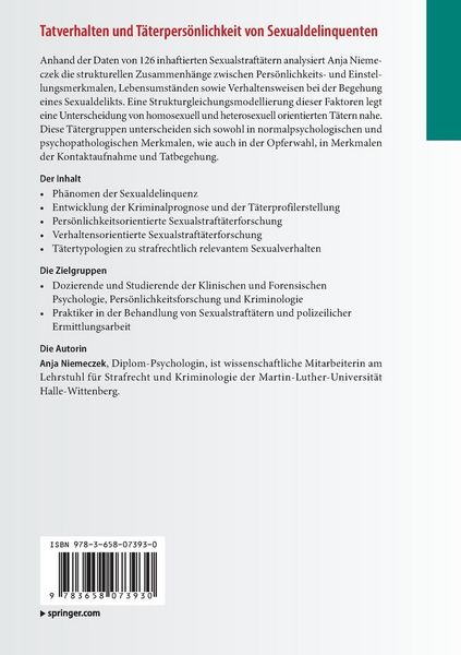 Produktbild: Tatverhalten und T&auml;terpers&ouml;nlichkeit von Sexualdelinquenten