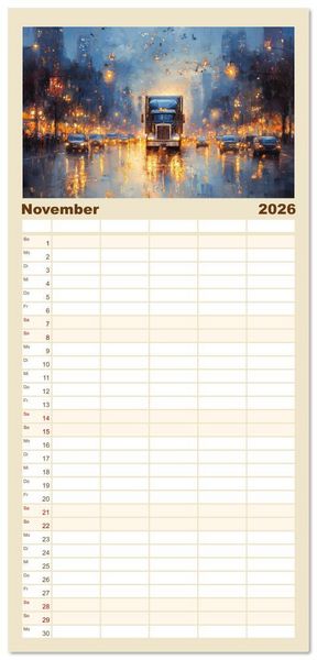 Produktbild: Familienplaner 2026 - Giganten der Stra&szlig;e mit 5 Spalten (Wandkalender, 21 x 45 cm) CALVENDO