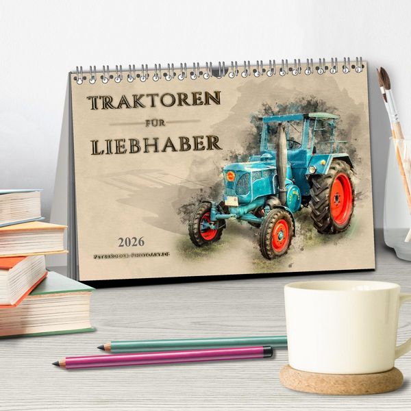 Produktbild: Traktoren f&uuml;r Liebhaber (Tischkalender 2026 DIN A5 quer), CALVENDO Monatskalender