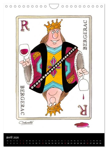 Produktbild: Humour et Vin (Calendrier mural 2026 DIN A4 horizontal), CALVENDO calendrier mensuel