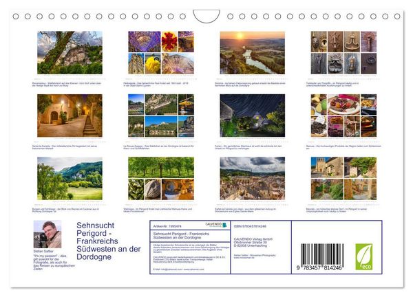 Produktbild: Sehnsucht Perigord - Frankreichs S&uuml;dwesten an der Dordogne (Wandkalender 2026 DIN A4 quer), CALVENDO Monatskalender