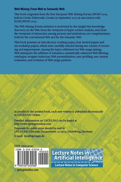 Produktbild: Web Mining: From Web to Semantic Web