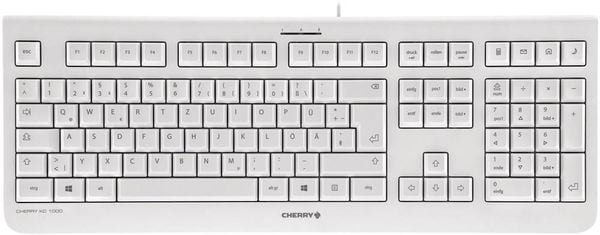 Tastatur CHERRY KC 1000 Grau Deutsch, QWERTZ