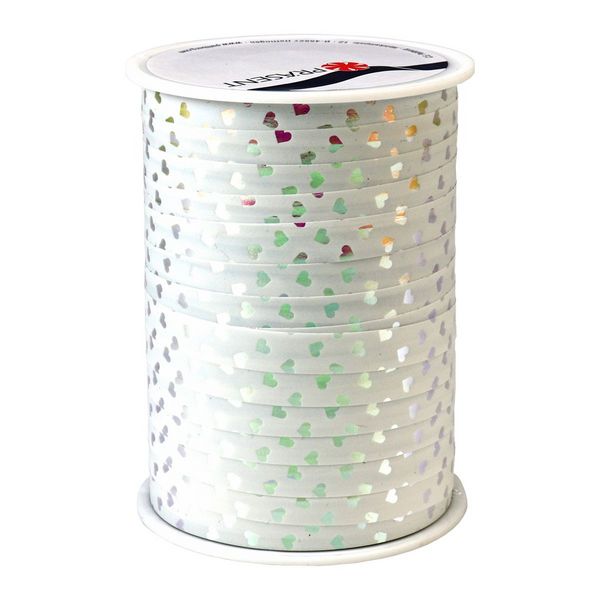 Produktbild: PR&Auml;SENT Ringelband Cherie Herzen irisee 10mmx100m