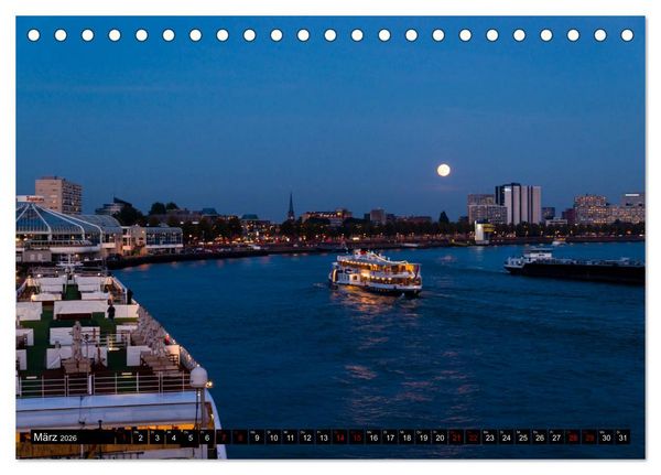 Produktbild: Rotterdam bei Nacht (Tischkalender 2026 DIN A5 quer), CALVENDO Monatskalender