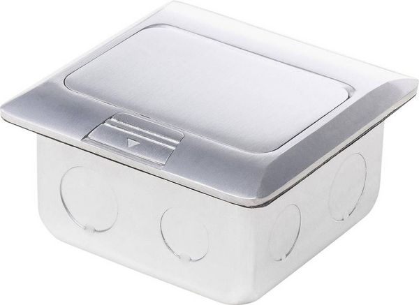 Produktbild: LEDmaxx 105626 1fach Fu&szlig;boden-Einbausteckdose mit Cat5 Buchse IP20 Aluminium