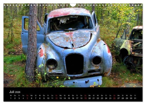 Produktbild: Schrottautos im Kyrk&ouml; Mosse (Wandkalender 2026 DIN A3 quer), CALVENDO Monatskalender