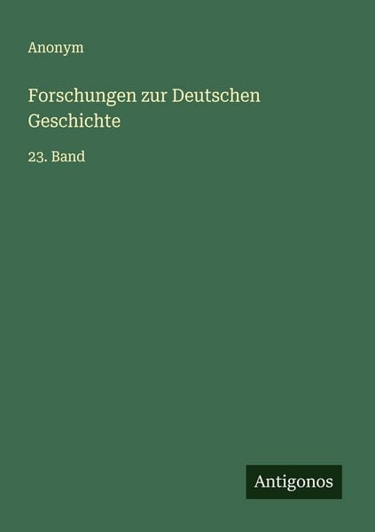 Produktbild: Forschungen zur Deutschen Geschichte