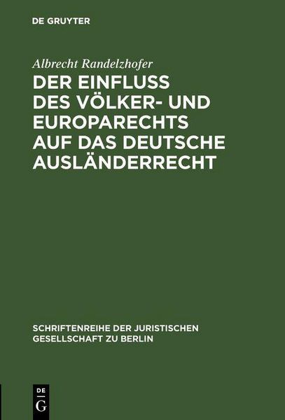 Produktbild: Der Einflu&szlig; des V&ouml;lker- und Europarechts auf das deutsche Ausl&auml;nderrecht