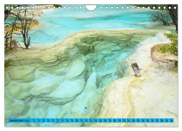 Produktbild: Die magischen Gew&auml;sser von Jiuzhaigou und Huanglong (Wandkalender 2026 DIN A4 quer), CALVENDO Monatskalender