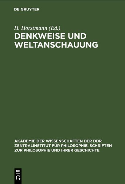 Produktbild: Denkweise und Weltanschauung