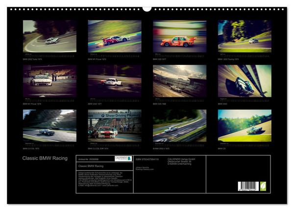 Produktbild: Classic BMW Racing (Wandkalender 2026 DIN A2 quer), CALVENDO Monatskalender