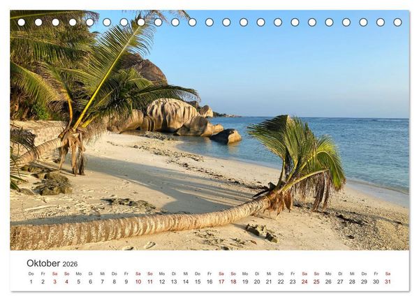 Produktbild: In Gedanken auf den Seychellen (Tischkalender 2026 DIN A5 quer), CALVENDO Monatskalender