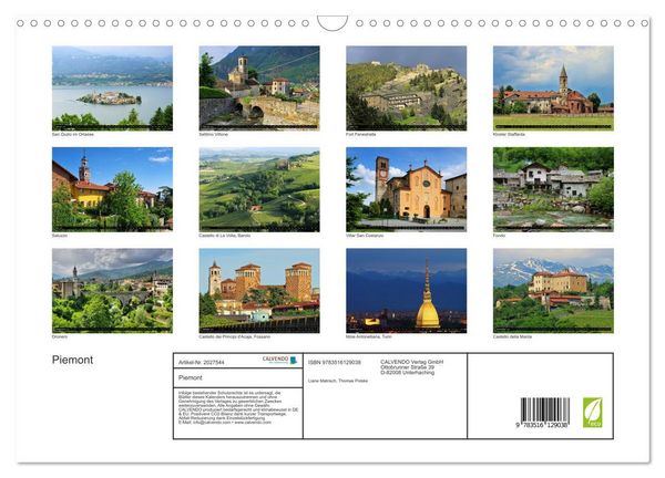 Produktbild: Piemont (Wandkalender 2026 DIN A3 quer), CALVENDO Monatskalender