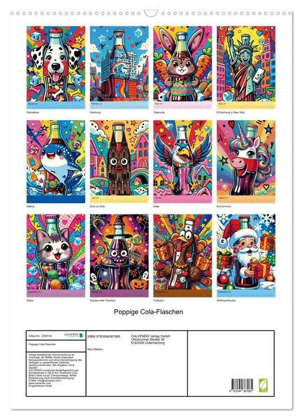 Produktbild: Poppige Cola-Flaschen (Wandkalender 2027 DIN A2 hoch), CALVENDO Monatskalender