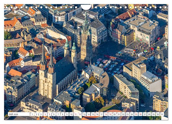 Produktbild: Halle an der Saale von oben (Wandkalender 2026 DIN A4 quer), CALVENDO Monatskalender