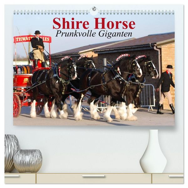 Produktbild: Shire Horse &bull; Prunkvolle Giganten (hochwertiger Premium Wandkalender 2026 DIN A2 quer), Kunstdruck in Hochglanz