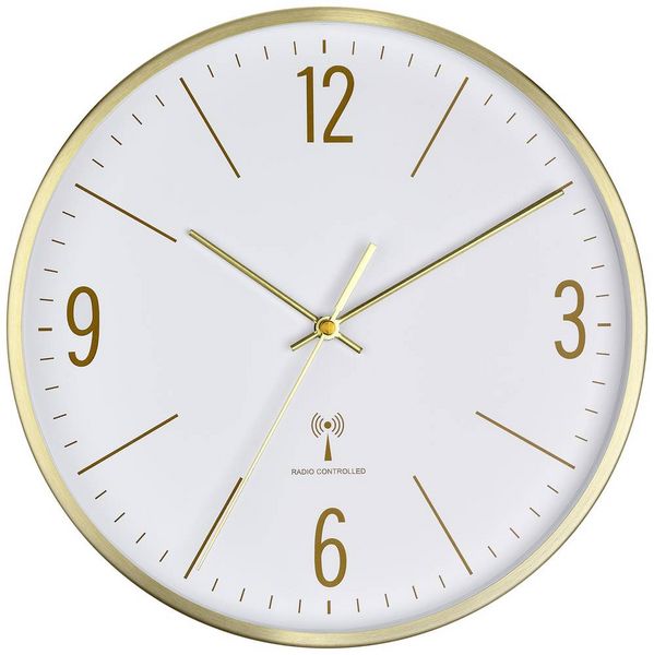Produktbild: TFA Dostmann 60.3534.53 Funk Wanduhr 30mm x 4.5mm x 30mm Gold