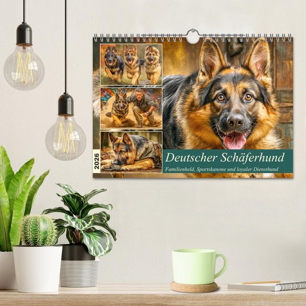 Produktbild: Deutscher Sch&auml;ferhund. Familienheld, Sportskanone und loyaler Diensthund (Wandkalender 2026 DIN A4 quer), CALVENDO Monatskalender