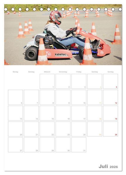 Produktbild: Slalomkart - Gas, Gas, Vollgas! 2026 (Tischkalender 2026 DIN A5 hoch), CALVENDO Monatskalender